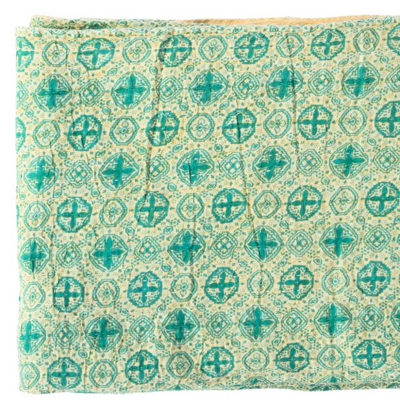 Taj Hotel Home Decor Kantha Cotton Throw | 1-Piece | Multicolor | 50"x70" - Picture 2 of 3